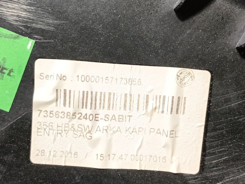 Recambio de guarnecido puerta trasera derecha para fiat tipo ii (356) sedan easy referencia OEM IAM   