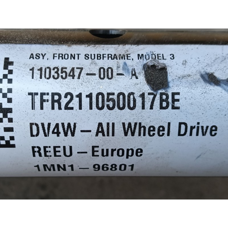 Recambio de puente delantero para tesla model 3 (5yj3) ev awd referencia OEM IAM 110354700A  