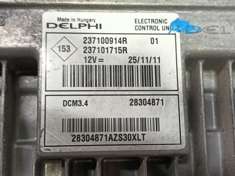 Recambio de centralita motor uce para renault megane iii sport tourer business referencia OEM IAM  237100914R 