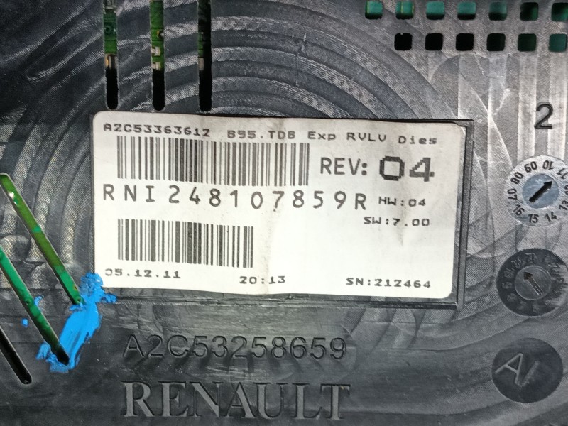 Recambio de cuadro instrumentos para renault megane iii sport tourer business referencia OEM IAM  RNI248107859R 