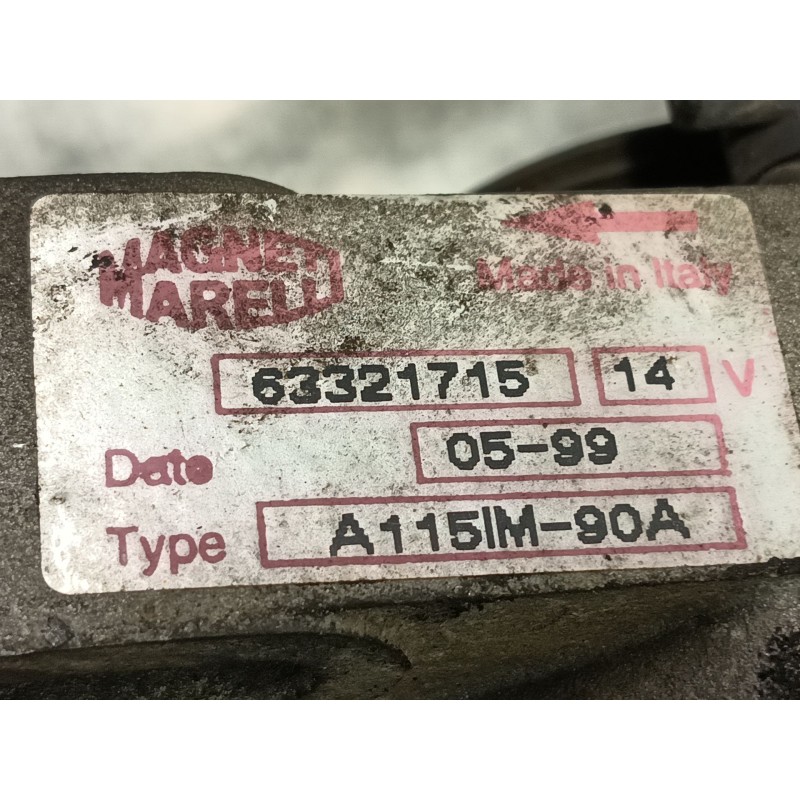 Recambio de alternador para fiat brava (182) 16v 80 sx referencia OEM IAM  A115IM90A 