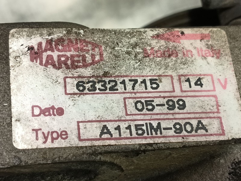 Recambio de alternador para fiat brava (182) 16v 80 sx referencia OEM IAM  A115IM90A 