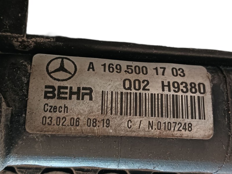 Recambio de radiador agua para mercedes-benz clase a (w169) a 180 cdi (169.007, 169.307) referencia OEM IAM  A1695001703 