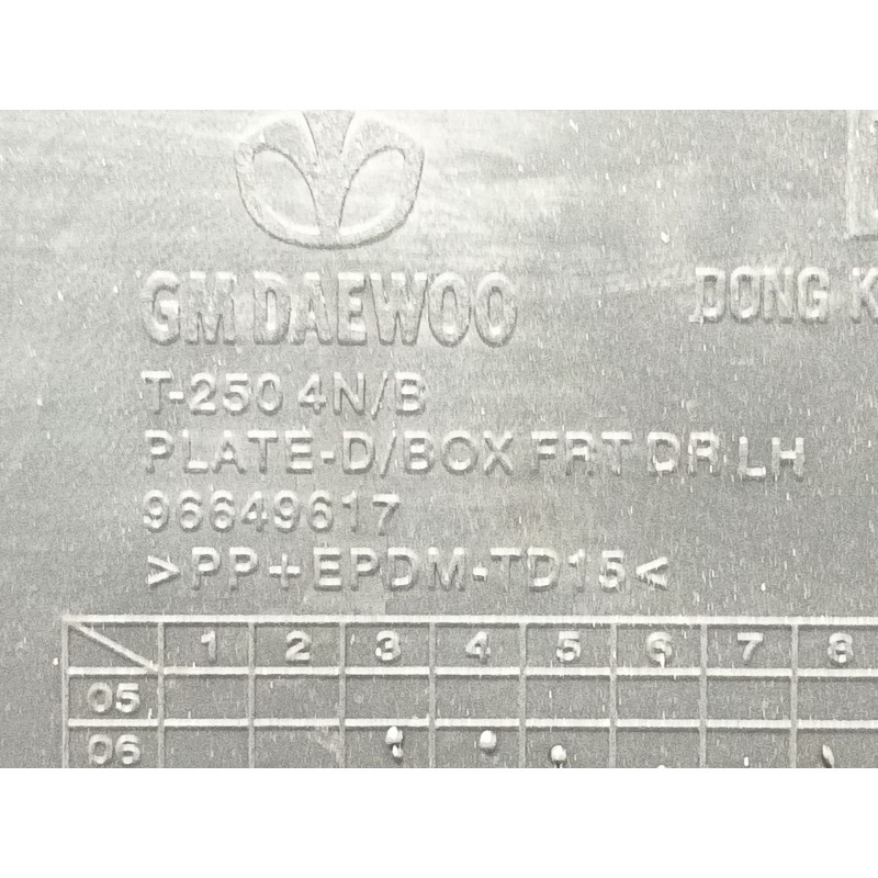 Recambio de guarnecido puerta delantera izquierda para chevrolet aveo / kalos sedán (t250, t255) 1.4 referencia OEM IAM   