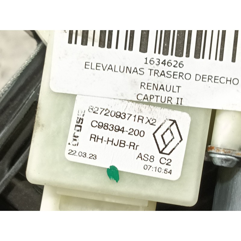 Recambio de elevalunas trasero derecho para renault captur ii referencia OEM IAM  ELECTRICO 