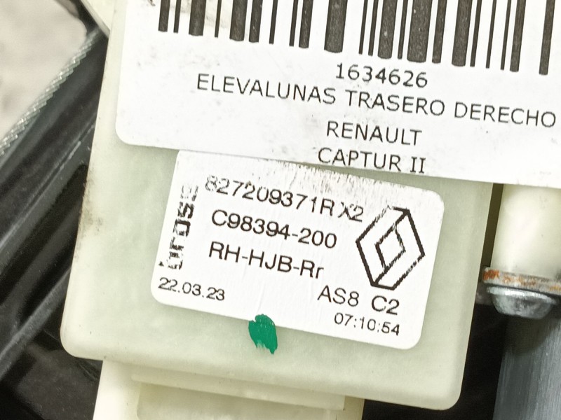 Recambio de elevalunas trasero derecho para renault captur ii referencia OEM IAM  ELECTRICO 