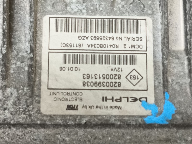 Recambio de centralita motor uce para renault modus authentique referencia OEM IAM   