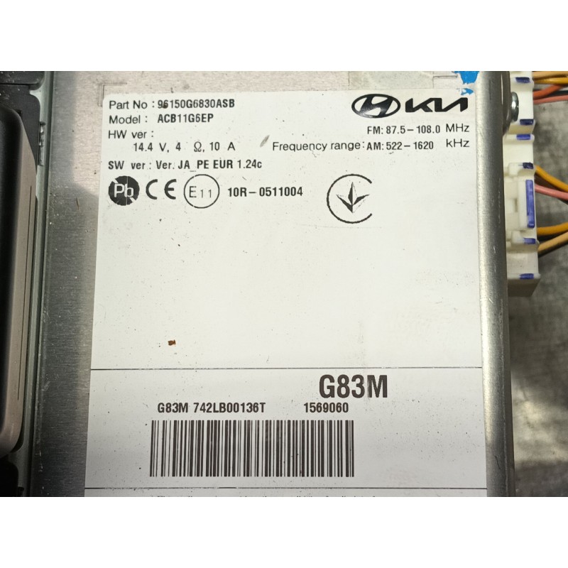 Recambio de sistema audio / radio cd para kia picanto iii (ja) 1.0 referencia OEM IAM   