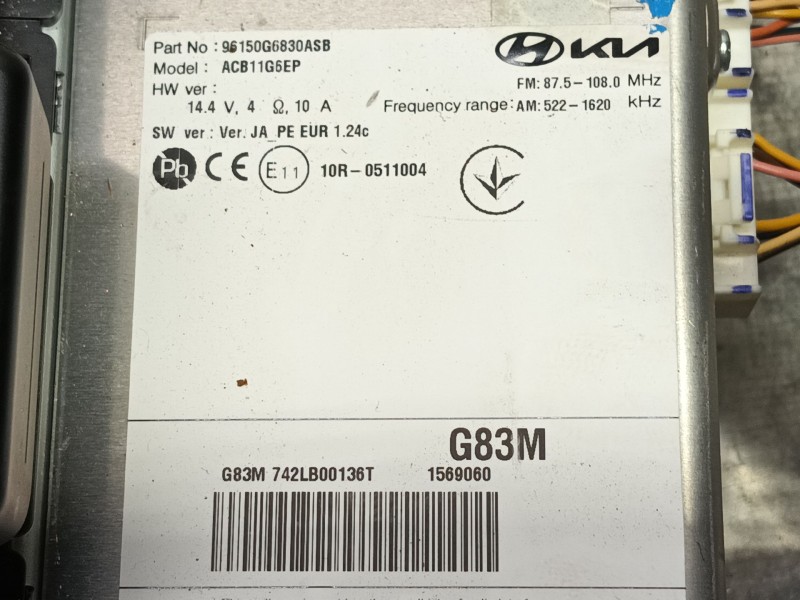 Recambio de sistema audio / radio cd para kia picanto iii (ja) 1.0 referencia OEM IAM   