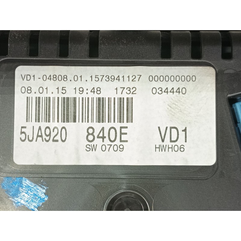 Recambio de cuadro instrumentos para skoda rapid spaceback (nh1) 1.6 tdi referencia OEM IAM   