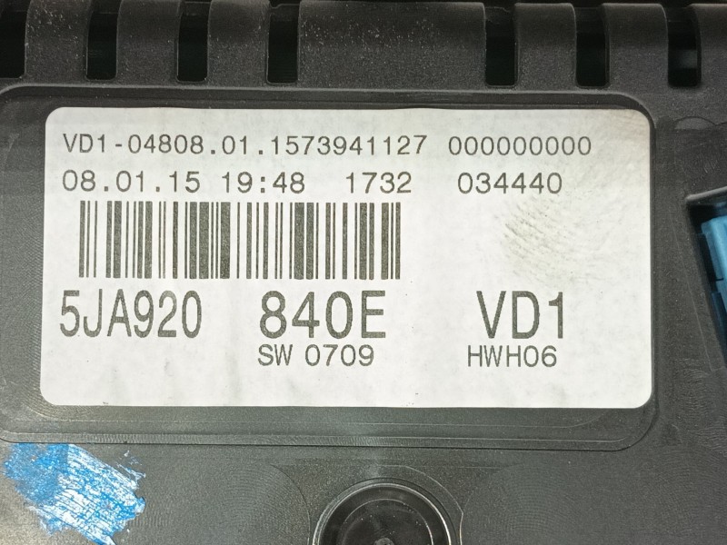 Recambio de cuadro instrumentos para skoda rapid spaceback (nh1) 1.6 tdi referencia OEM IAM   