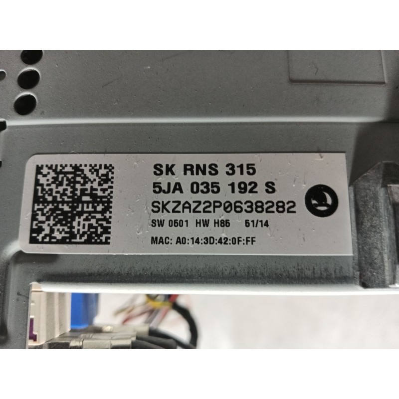 Recambio de sistema audio / radio cd para skoda rapid spaceback (nh1) 1.6 tdi referencia OEM IAM   