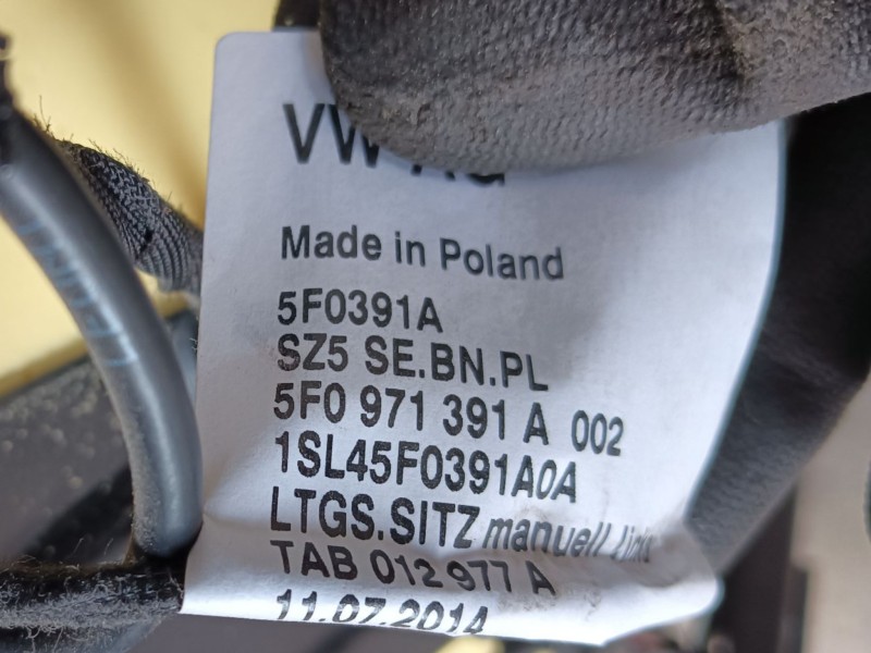 Recambio de asiento delantero izquierdo para seat leon (5f1) style referencia OEM IAM  5F0971391A 