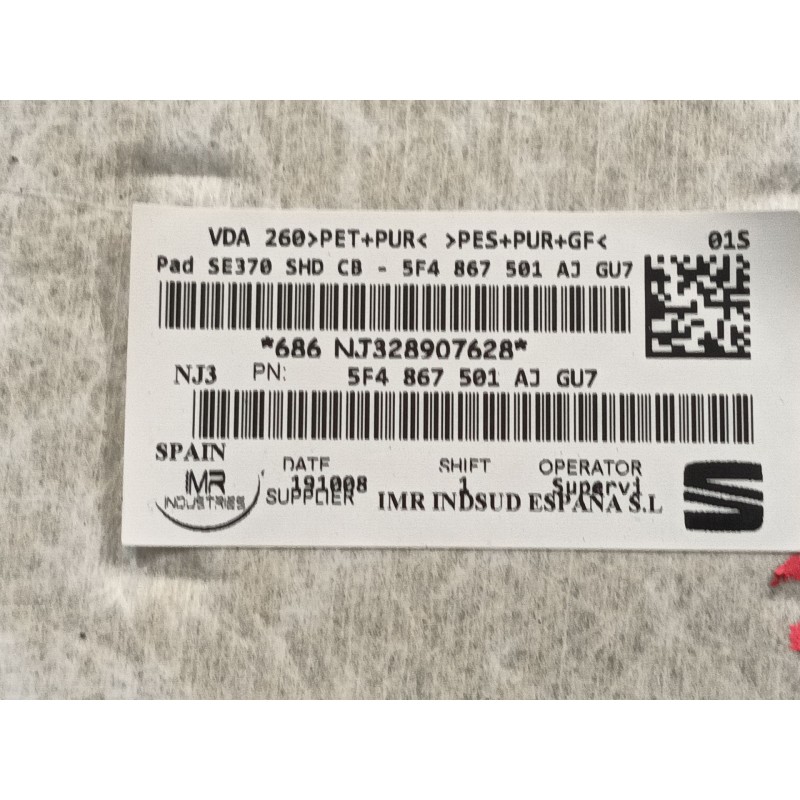 Recambio de techo interior para seat leon (5f1) 2.0 tdi referencia OEM IAM   