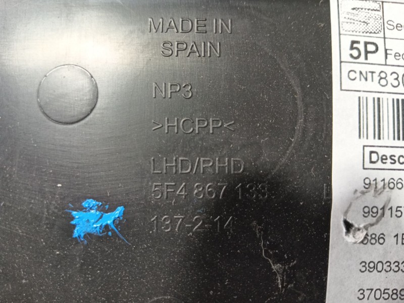 Recambio de guarnecido puerta trasera izquierda para seat leon (5f1) 2.0 tdi referencia OEM IAM  5F9867115 