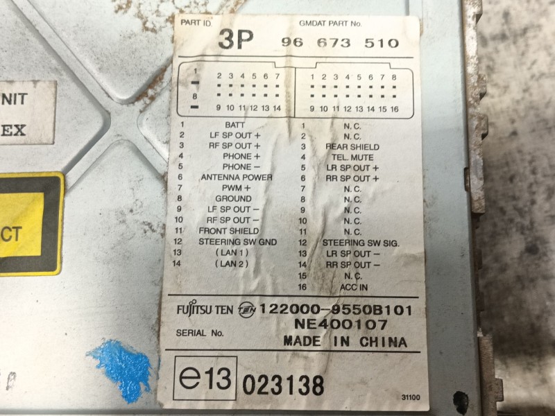 Recambio de sistema audio / radio cd para chevrolet captiva 2.0 vcdi lt referencia OEM IAM   