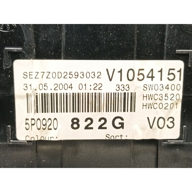 Recambio de cuadro instrumentos para seat altea (5p1) 1.9 tdi referencia OEM IAM 5P0920822GX 5P0920822G 