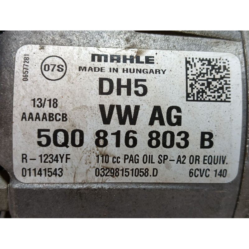 Recambio de compresor aire acondicionado para seat leon (5f1) 1.2 tsi referencia OEM IAM  5Q0816803B 