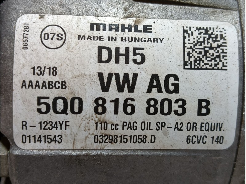 Recambio de compresor aire acondicionado para seat leon (5f1) 1.2 tsi referencia OEM IAM  5Q0816803B 