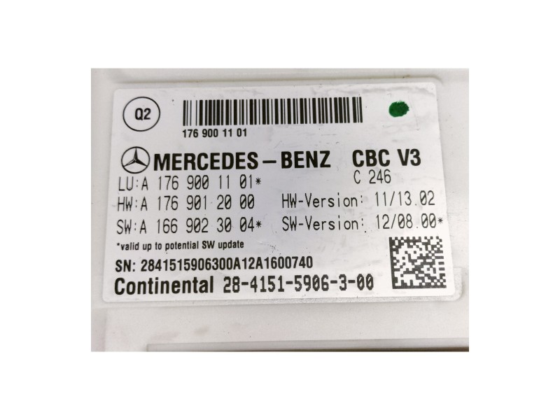 Recambio de caja reles / fusibles para mercedes-benz clase b (w246) b 180 cdi be (246.200) referencia OEM IAM A1769001101  A1769