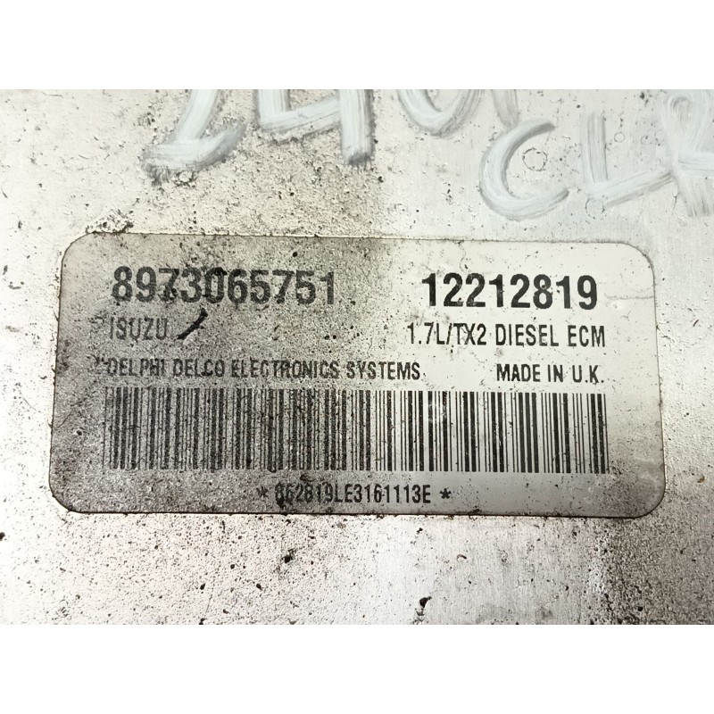 Recambio de centralita motor uce para opel astra g hatchback (t98) 1.7 dti 16v (f08, f48) referencia OEM IAM 0 8973065751 