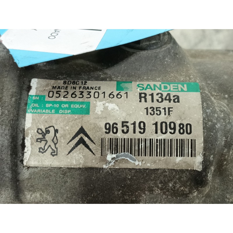 Recambio de compresor aire acondicionado para citroën c4 coupe vts referencia OEM IAM 6453QJ 9651910980 