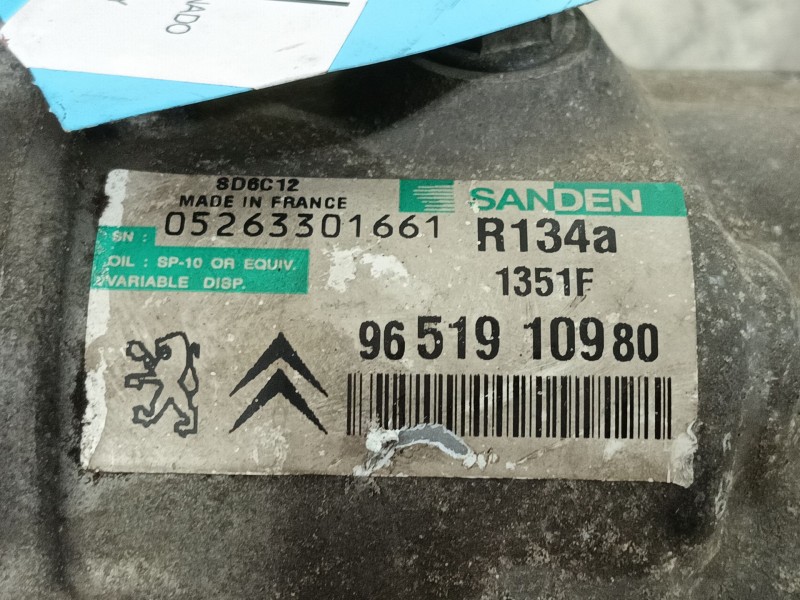 Recambio de compresor aire acondicionado para citroën c4 coupe vts referencia OEM IAM 6453QJ 9651910980 