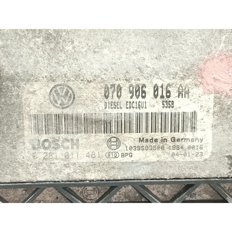 Recambio de centralita motor uce para volkswagen touareg (7la, 7l6, 7l7) 5.0 v10 tdi referencia OEM IAM 070906016AA  