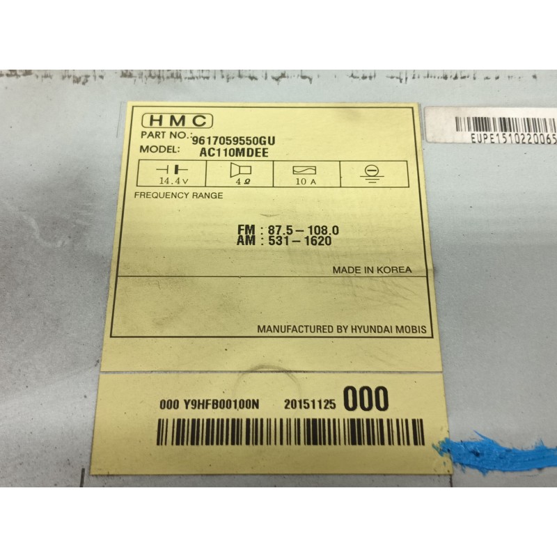 Recambio de sistema audio / radio cd para hyundai h350 furgoneta 2.5 crdi referencia OEM IAM   