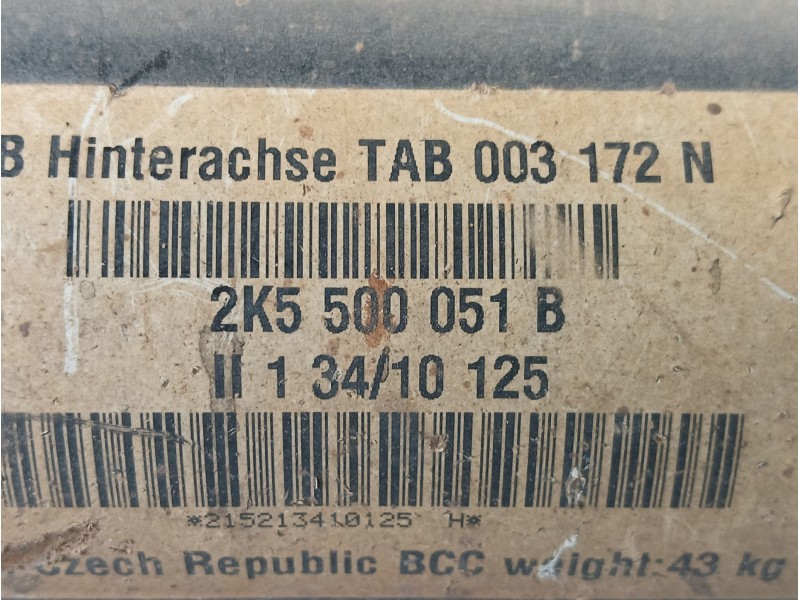 Recambio de puente trasero para volkswagen caddy ka/kb (2c) comfortline referencia OEM IAM  2K5500051B 