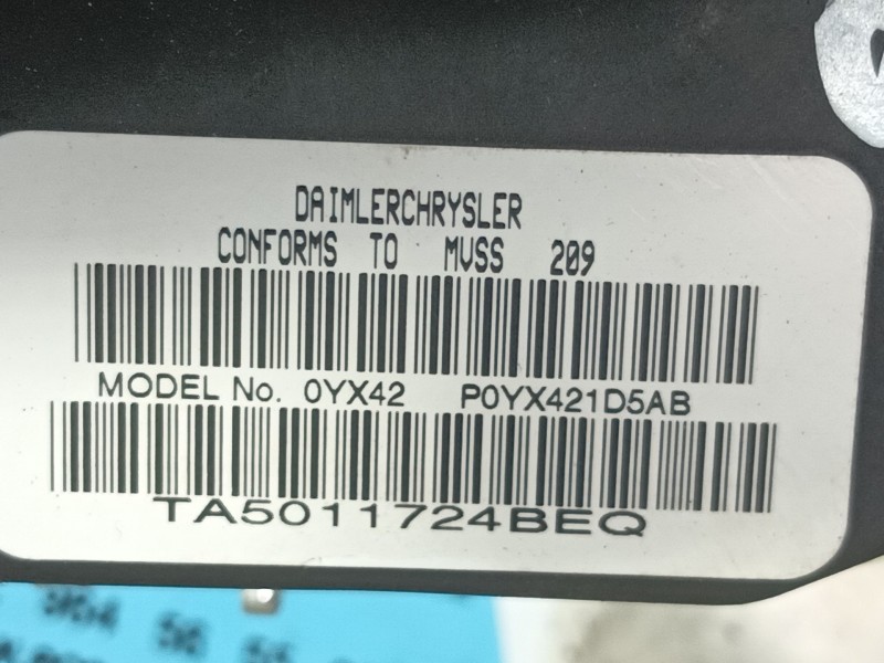 Recambio de cinturon seguridad trasero derecho para chrysler sebring (js) 2.0 crd referencia OEM IAM   