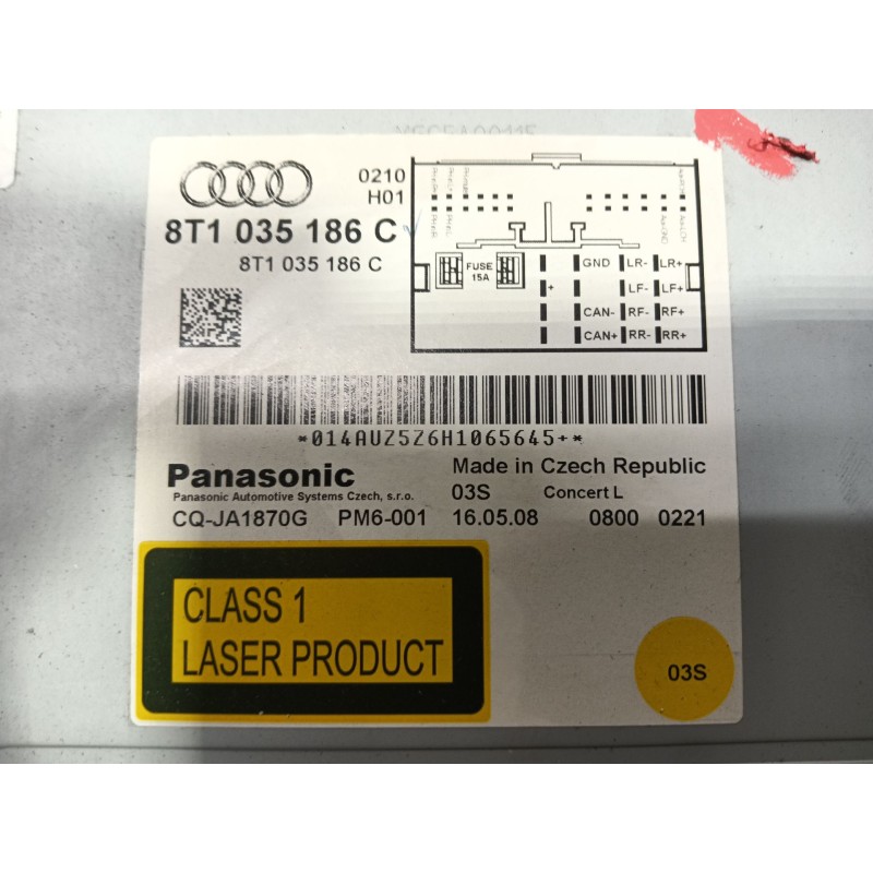 Recambio de sistema audio / radio cd para audi a5 (8t3) 1.8 tfsi referencia OEM IAM 8T1057186CX 8T1035186C 
