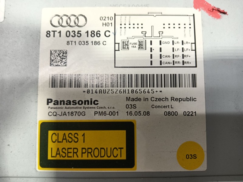 Recambio de sistema audio / radio cd para audi a5 (8t3) 1.8 tfsi referencia OEM IAM 8T1057186CX 8T1035186C 