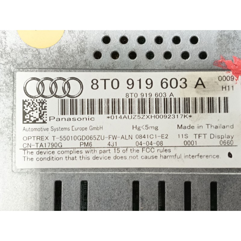 Recambio de pantalla multifuncion para audi a5 (8t3) 1.8 tfsi referencia OEM IAM   