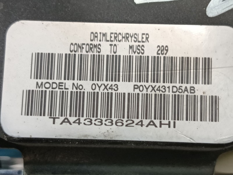 Recambio de cinturon seguridad trasero izquierdo para chrysler sebring (js) 2.0 crd referencia OEM IAM   