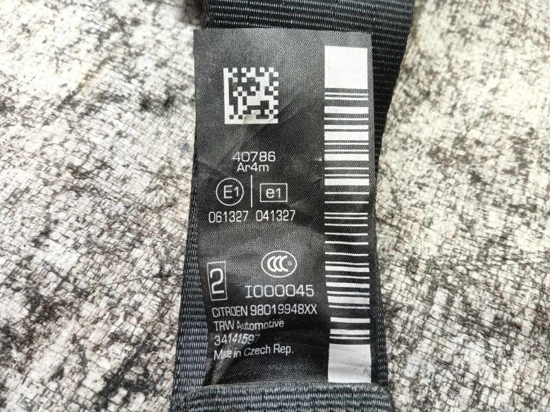 Recambio de cinturon seguridad trasero izquierdo para citroën c3 collection referencia OEM IAM   