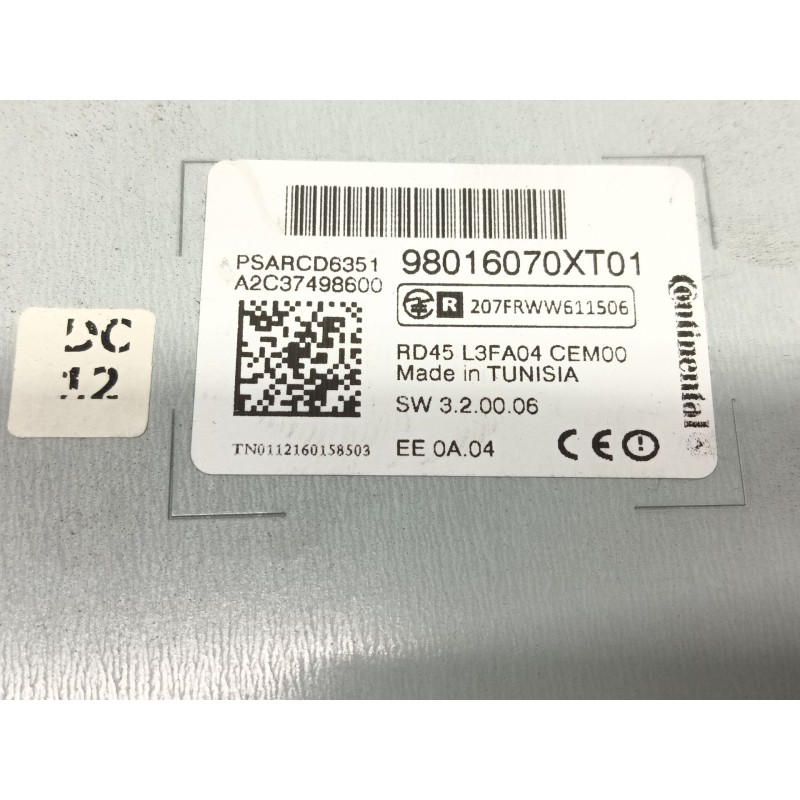 Recambio de sistema audio / radio cd para citroën c3 collection referencia OEM IAM   