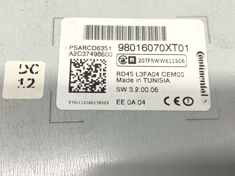 Recambio de sistema audio / radio cd para citroën c3 collection referencia OEM IAM   