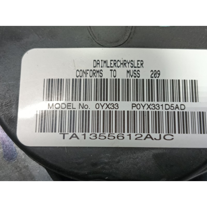 Recambio de cinturon seguridad delantero derecho para chrysler sebring (js) 2.0 crd referencia OEM IAM YX321D5AC P0YX331D5AD 