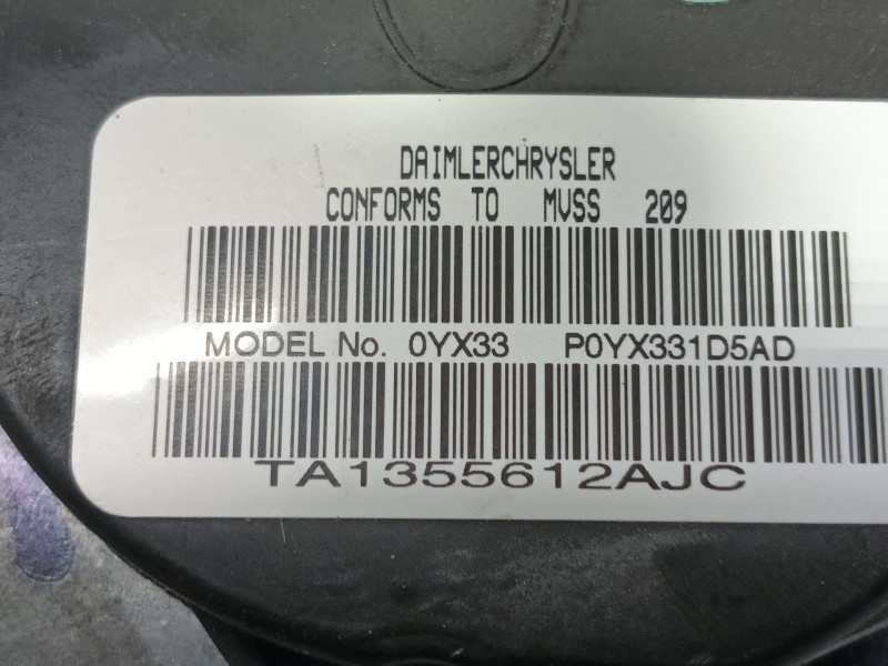 Recambio de cinturon seguridad delantero derecho para chrysler sebring (js) 2.0 crd referencia OEM IAM YX321D5AC P0YX331D5AD 