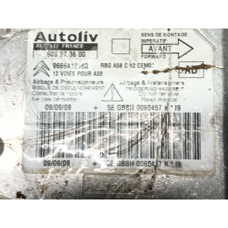 Recambio de centralita airbag para citroën c3 picasso (sh_) 1.6 hdi referencia OEM IAM   