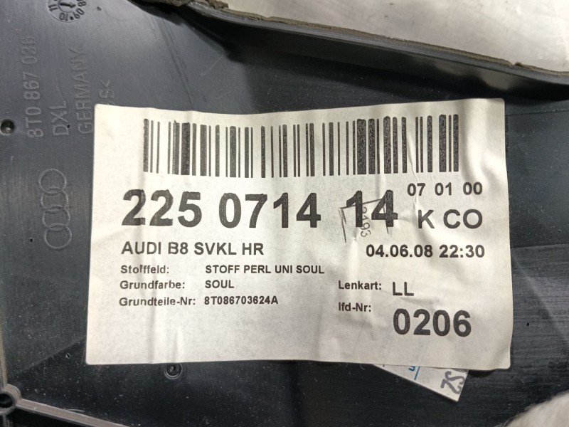 Recambio de guarnecido puerta trasera izquierda para audi a5 (8t3) 1.8 tfsi referencia OEM IAM   