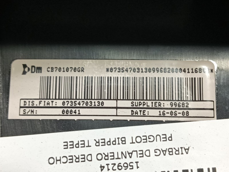 Recambio de airbag delantero derecho para peugeot bipper tepee basis referencia OEM IAM   