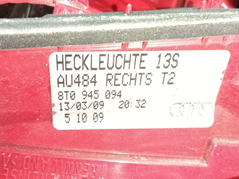 Recambio de piloto trasero derecho interior para audi a5 (8t3) 1.8 tfsi referencia OEM IAM   