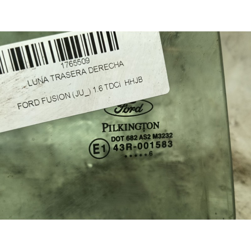 Recambio de luna trasera derecha para ford fusion (ju_) 1.6 tdci referencia OEM IAM 1214358 DOT682AS2M3232 