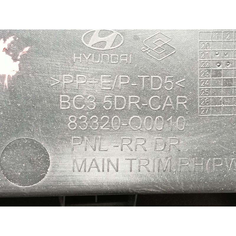 Recambio de guarnecido puerta trasera derecha para hyundai bayon (bc3) 1.2 mpi referencia OEM IAM   