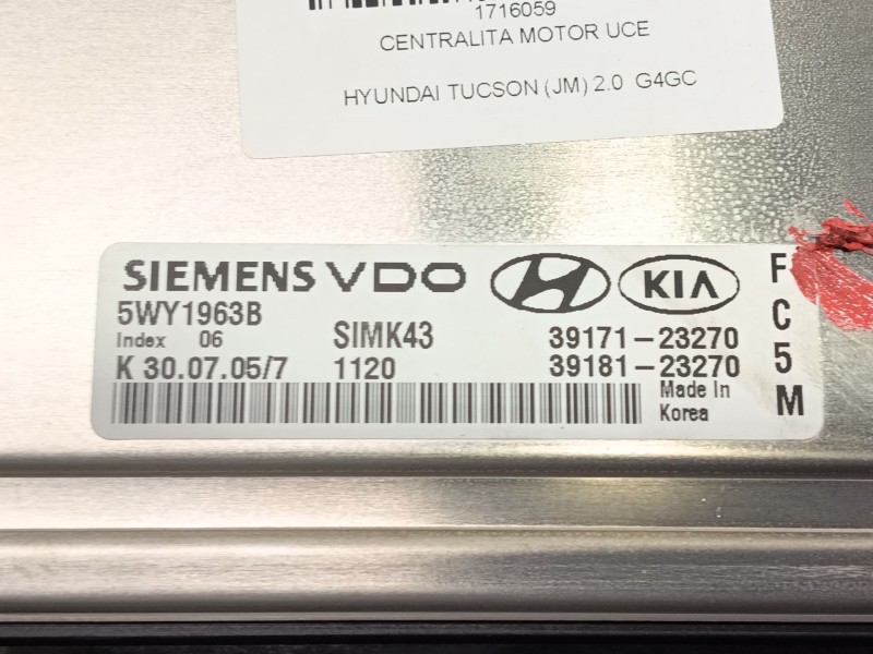 Recambio de centralita motor uce para hyundai tucson (jm) 2.0 referencia OEM IAM 3918123270 3917123270 