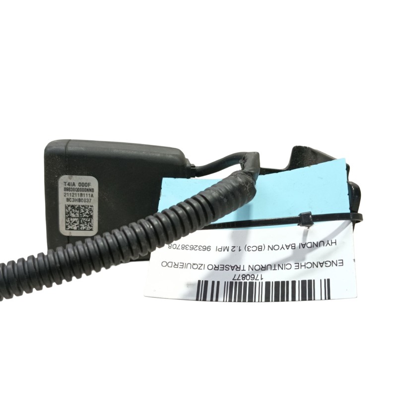 Recambio de enganche cinturon trasero izquierdo para hyundai bayon (bc3) 1.2 mpi referencia OEM IAM 89830Q0000NNB T4IA000F 