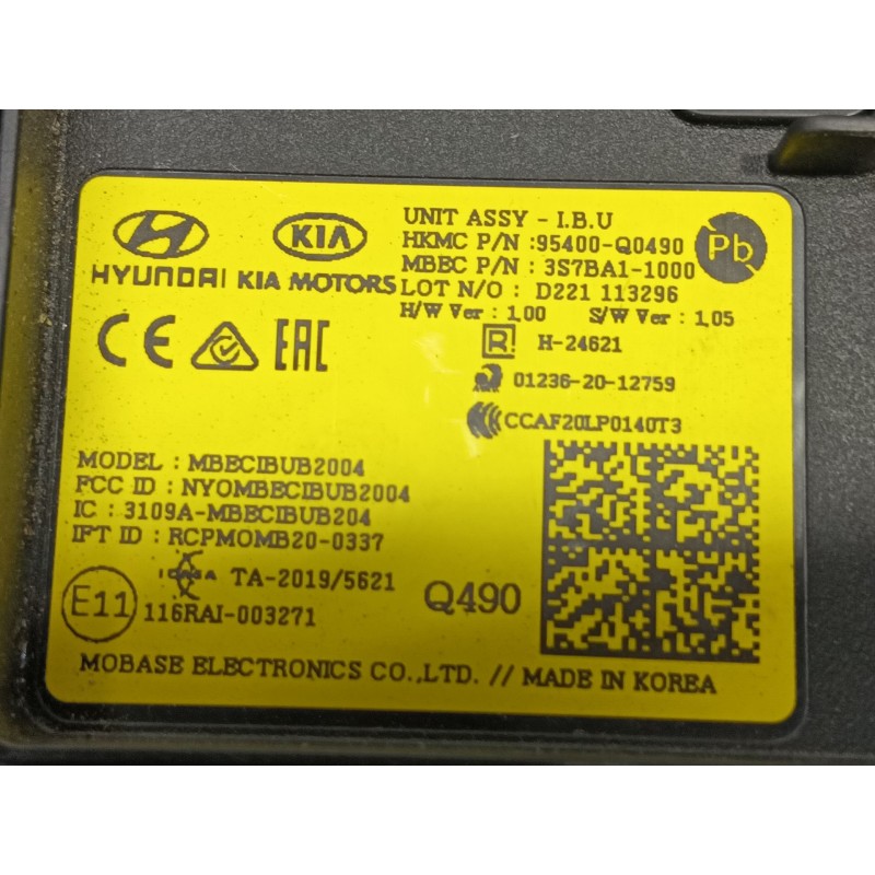 Recambio de modulo electronico para hyundai bayon (bc3) 1.2 mpi referencia OEM IAM   