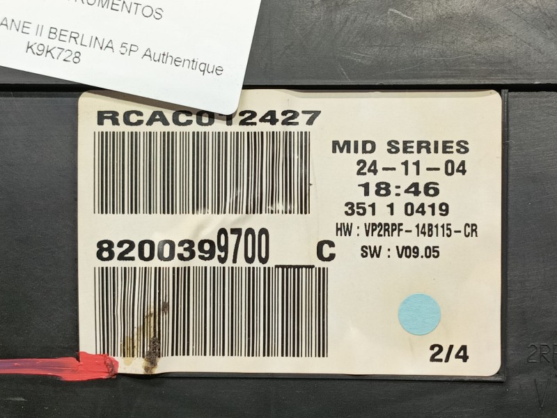Recambio de cuadro instrumentos para renault megane ii berlina 5p authentique referencia OEM IAM 8200720313 8200399700C 